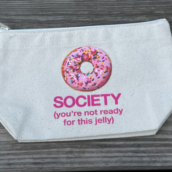 DOGEARED Makeup Bag Society Doughnut Donut Lil Zip - Picture 1 of 8